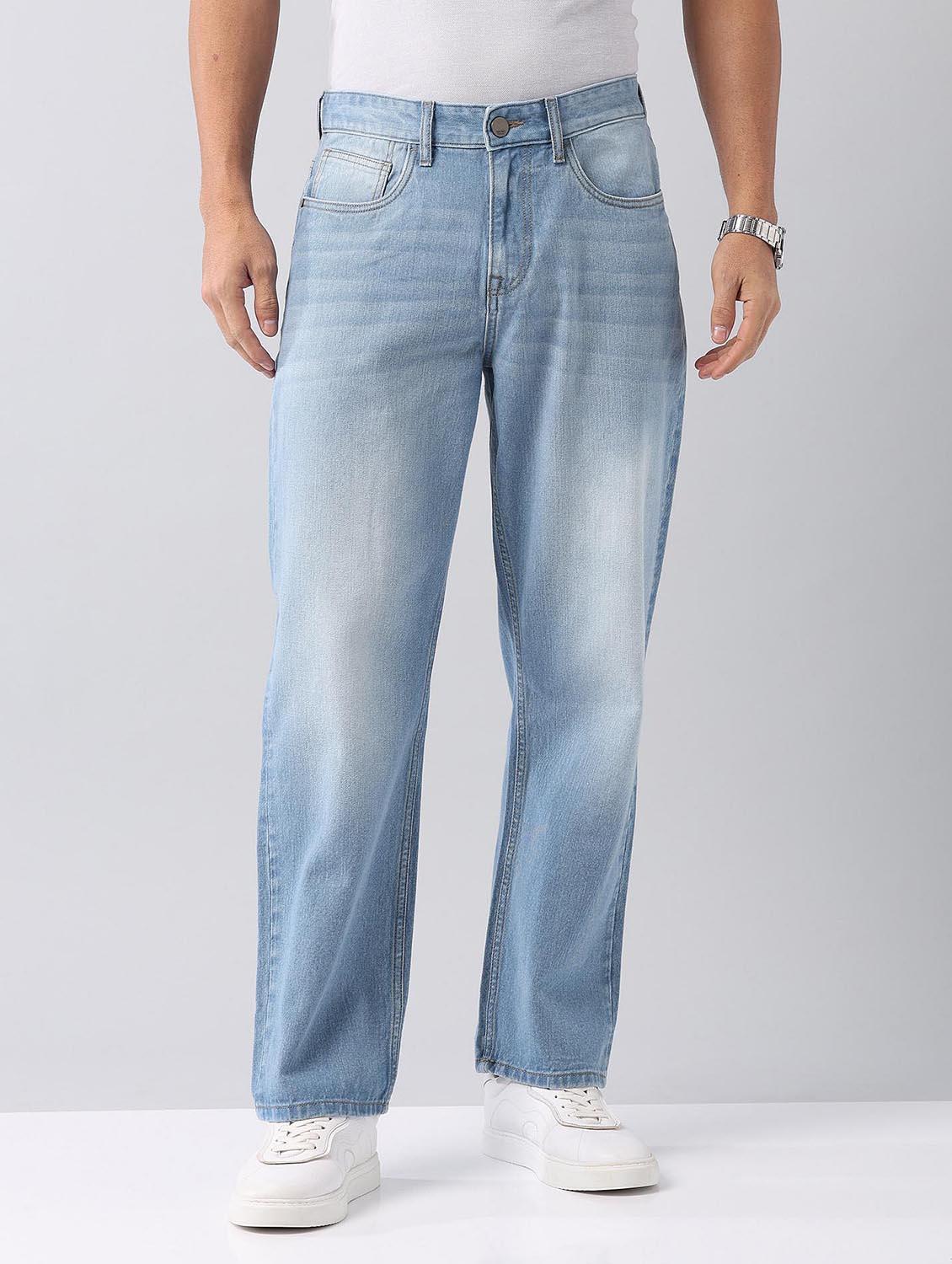 men washed mid rise baggy fit jeans - 21998387 -  Standard Image - 1