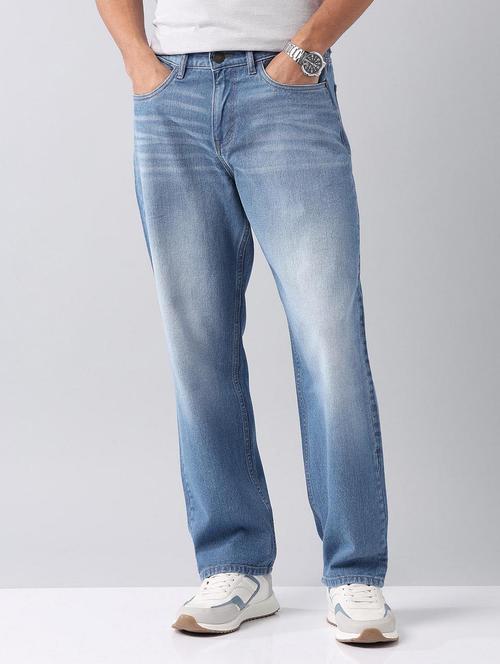men washed mid rise baggy jeans - 21998390 - Standard Image - 0