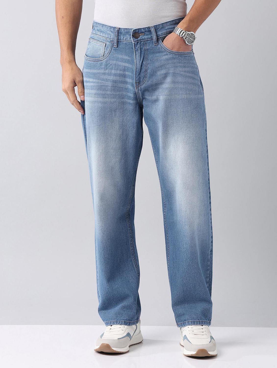men washed mid rise baggy jeans - 21998390 -  Standard Image - 1