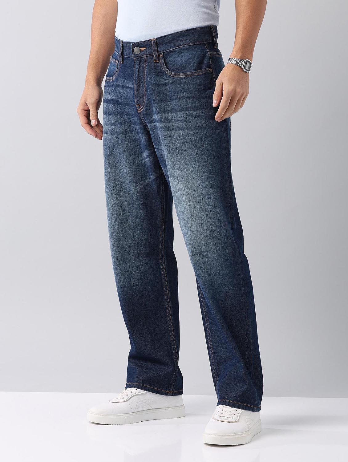 men washed mid rise baggy jeans - 21998391 -  Standard Image - 1