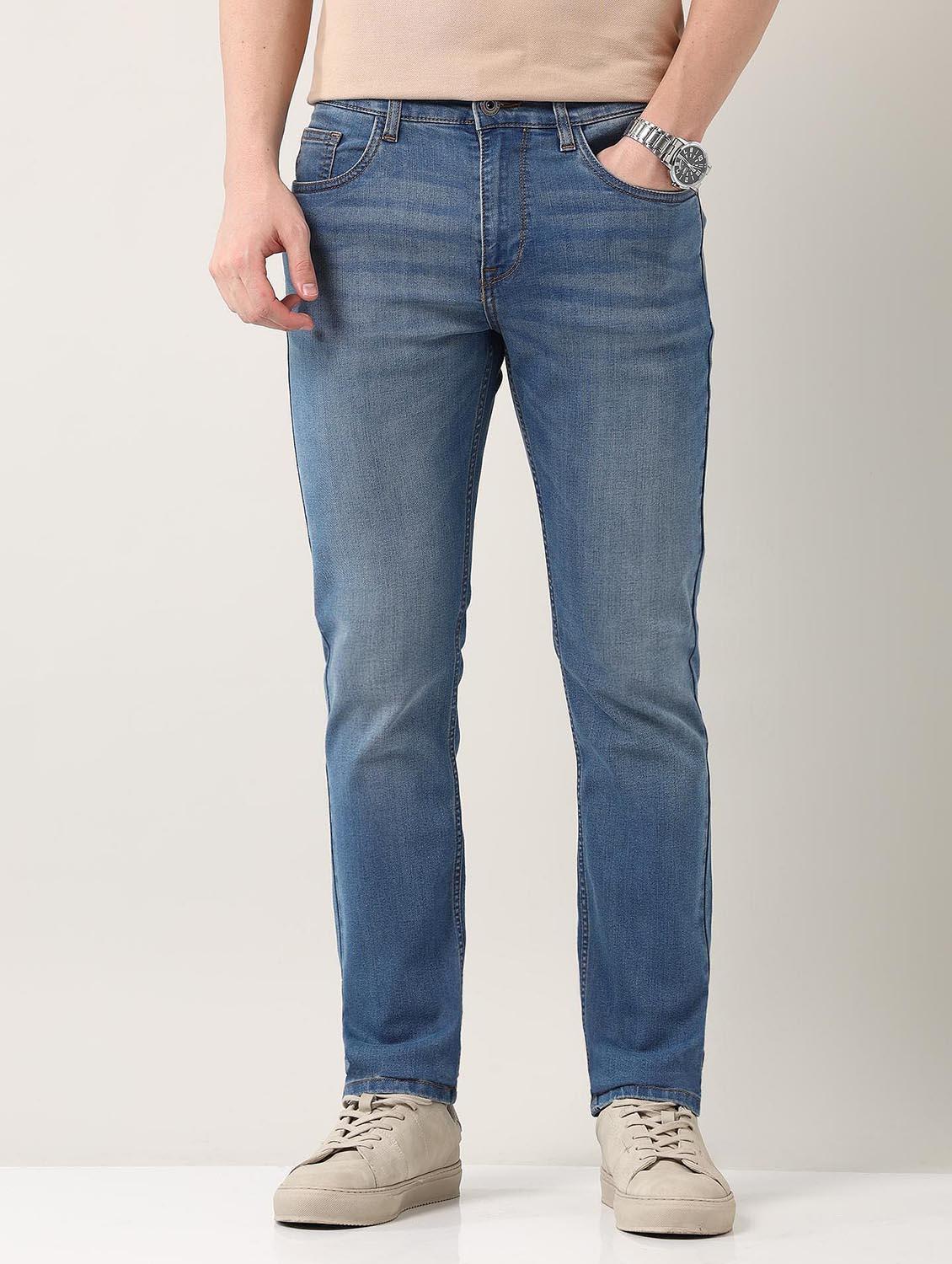 men washed mid rise slim fit jeans - 21998395 - Standard Image - 1
