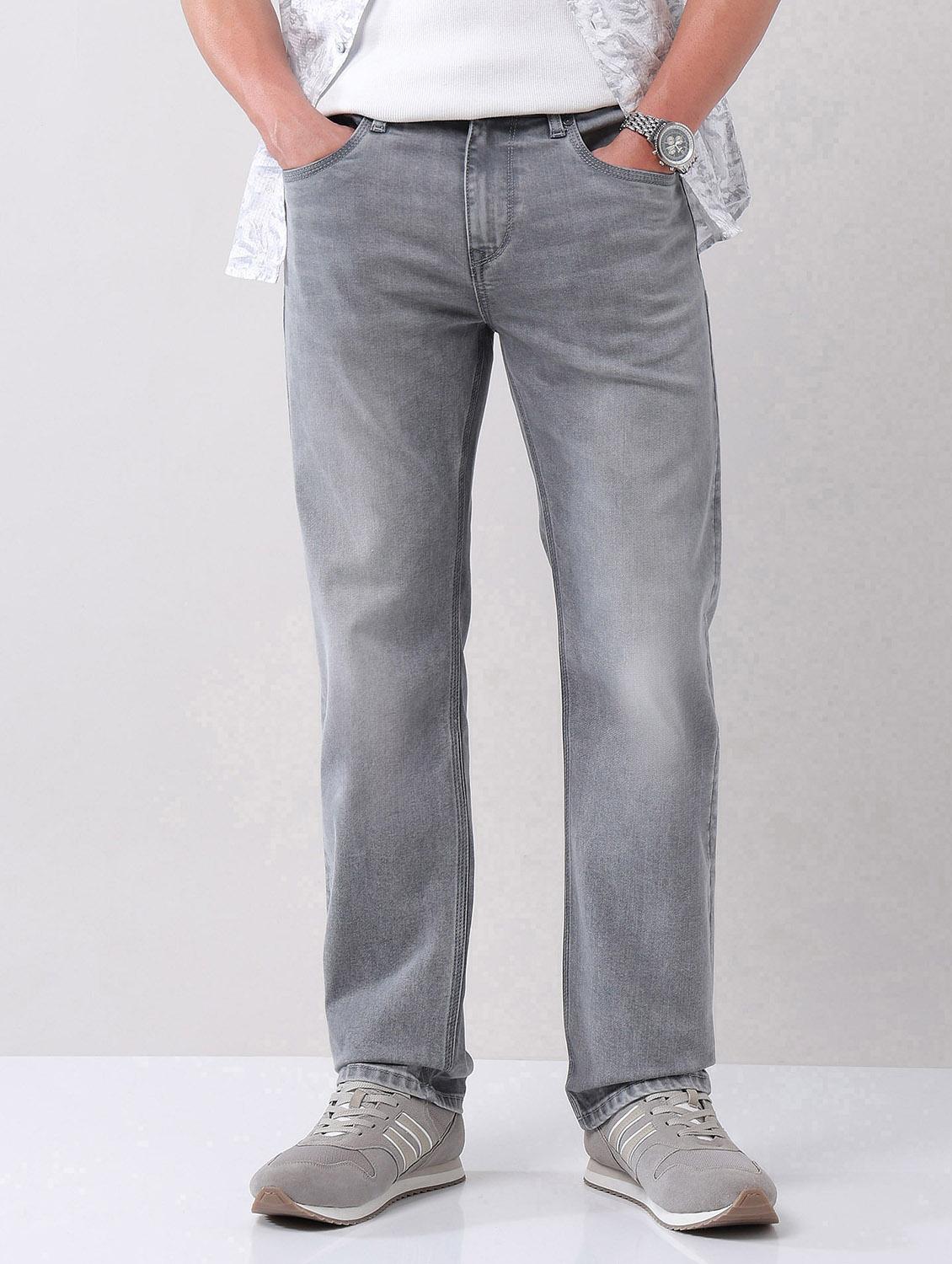 men washed mid rise straight fit jeans - 21998414 -  Standard Image - 1