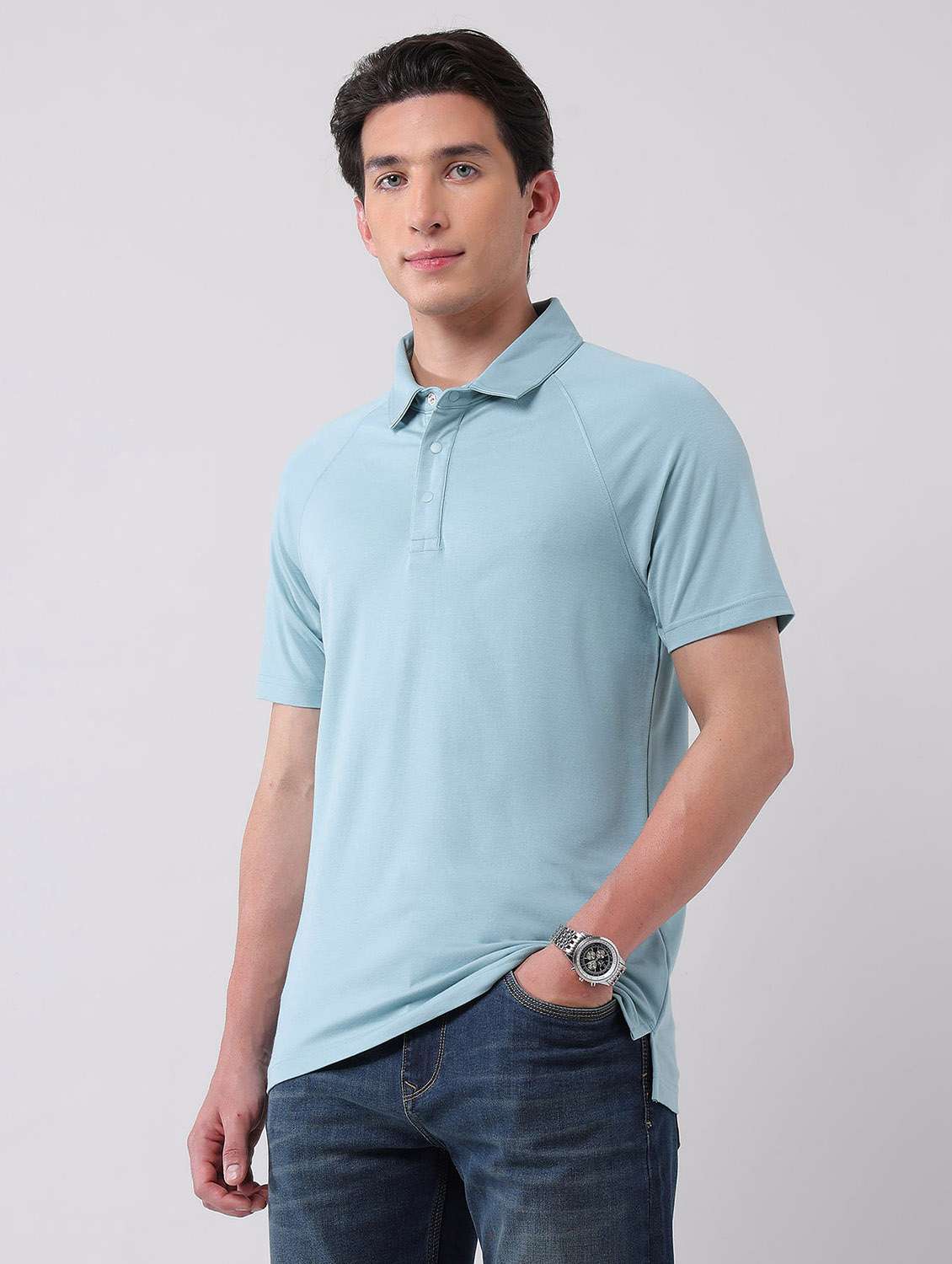 men solid short sleeve regular fit polo t-shirt - 21998424 -  Standard Image - 1