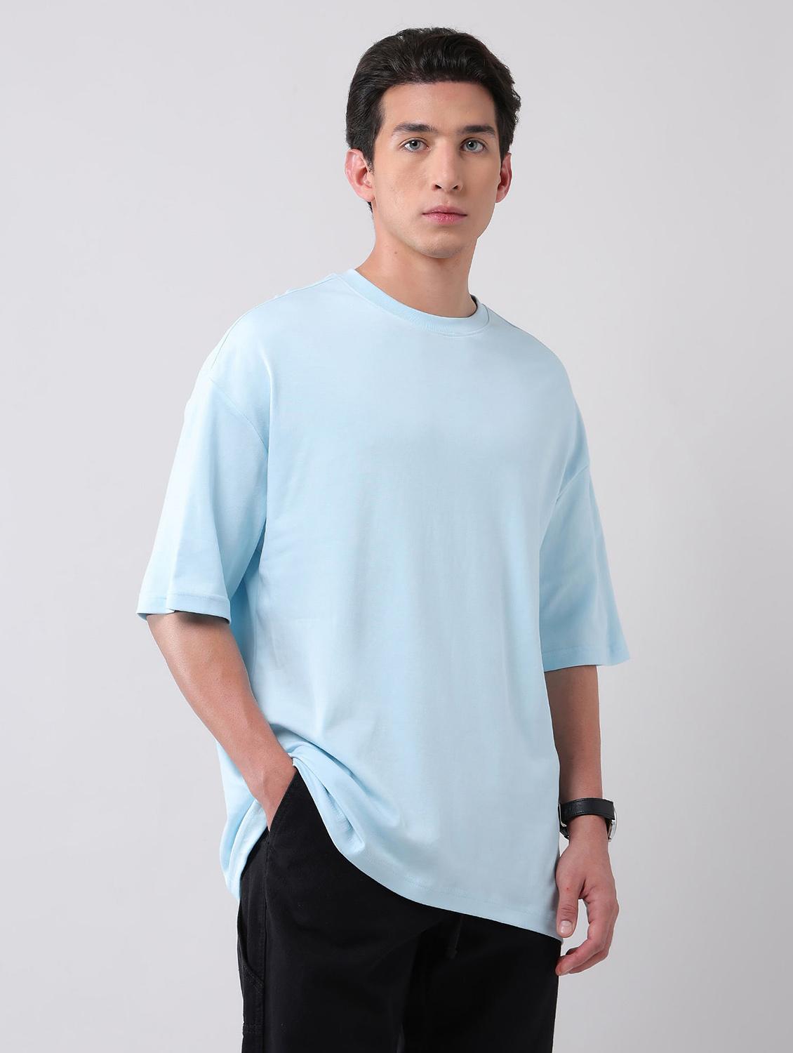 men solid round neck oversized t-shirt - 21998427 -  Standard Image - 1