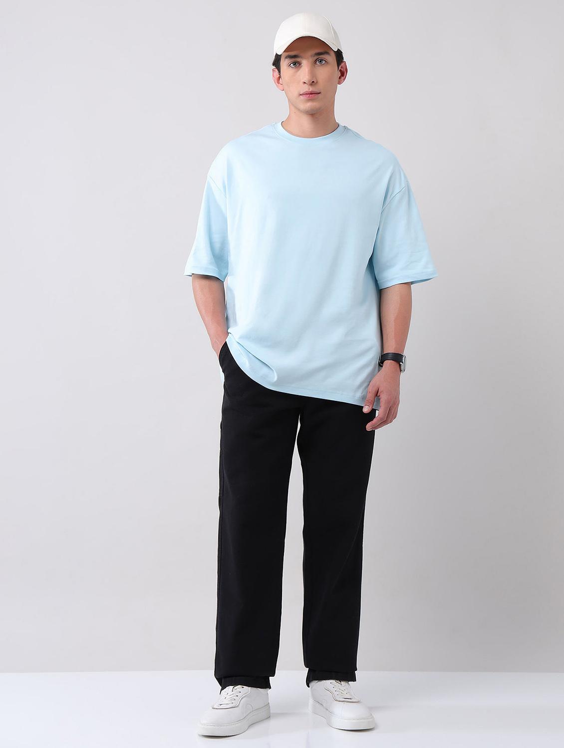 men solid round neck oversized t-shirt - 21998427 - Standard Image - 4