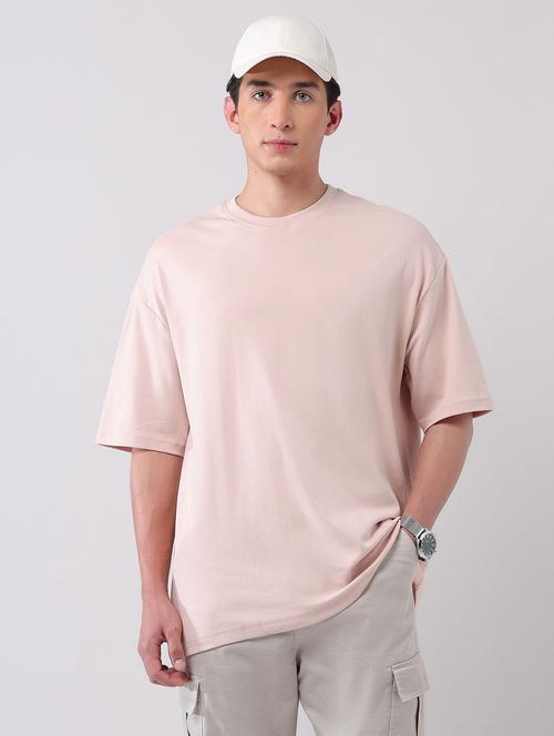 men solid round neck oversized t-shirt - 21998430 - Standard Image - 0