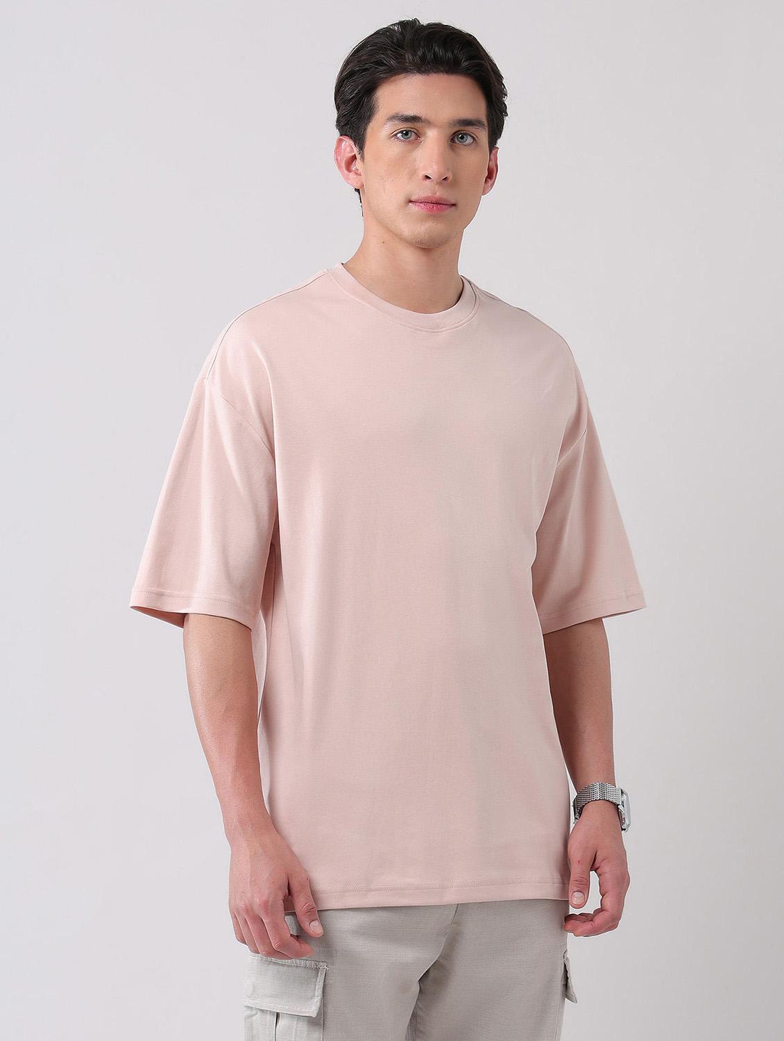 men solid round neck oversized t-shirt - 21998430 - Standard Image - 1