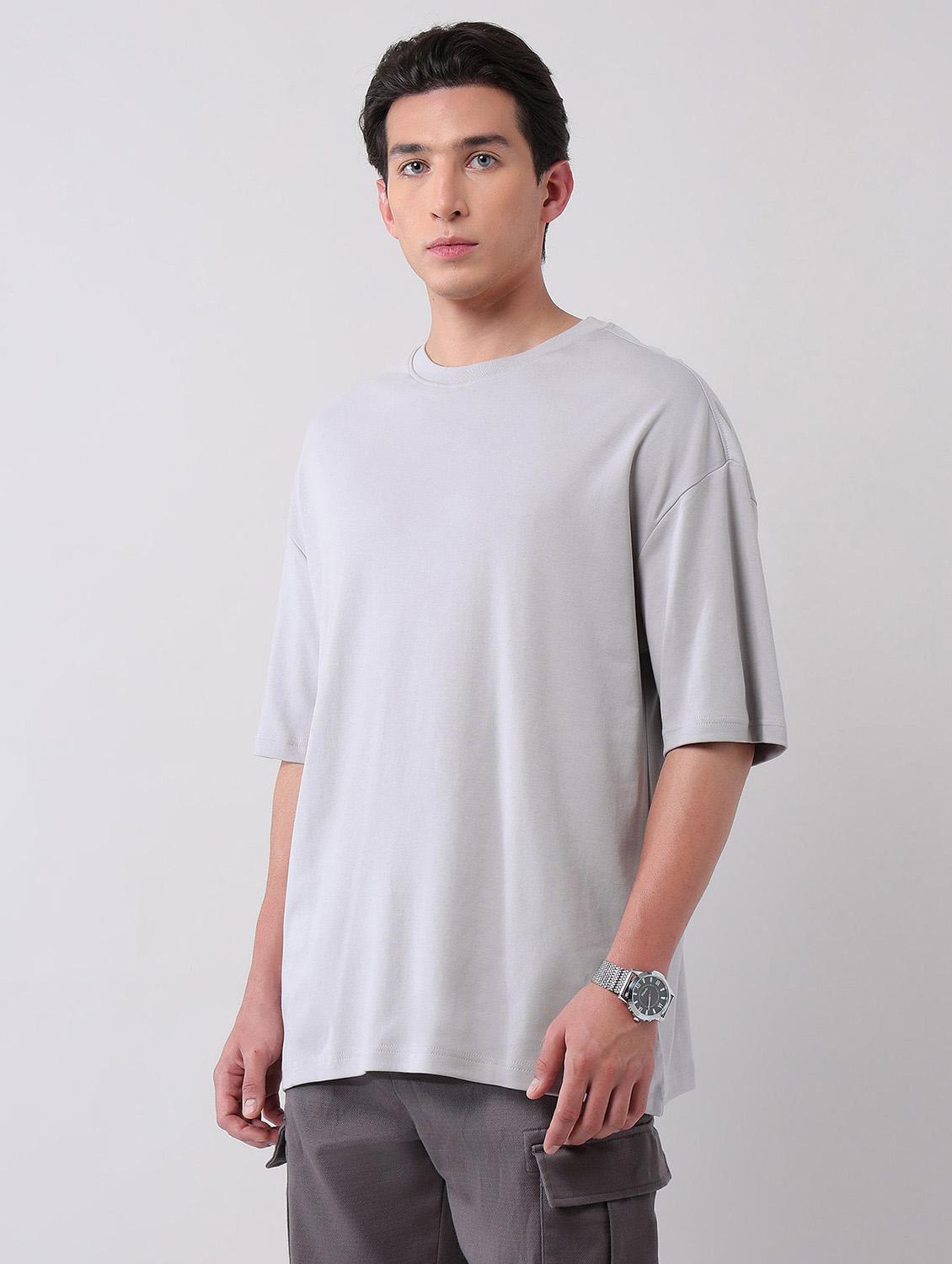 men solid round neck oversized t-shirt - 21998432 -  Standard Image - 1
