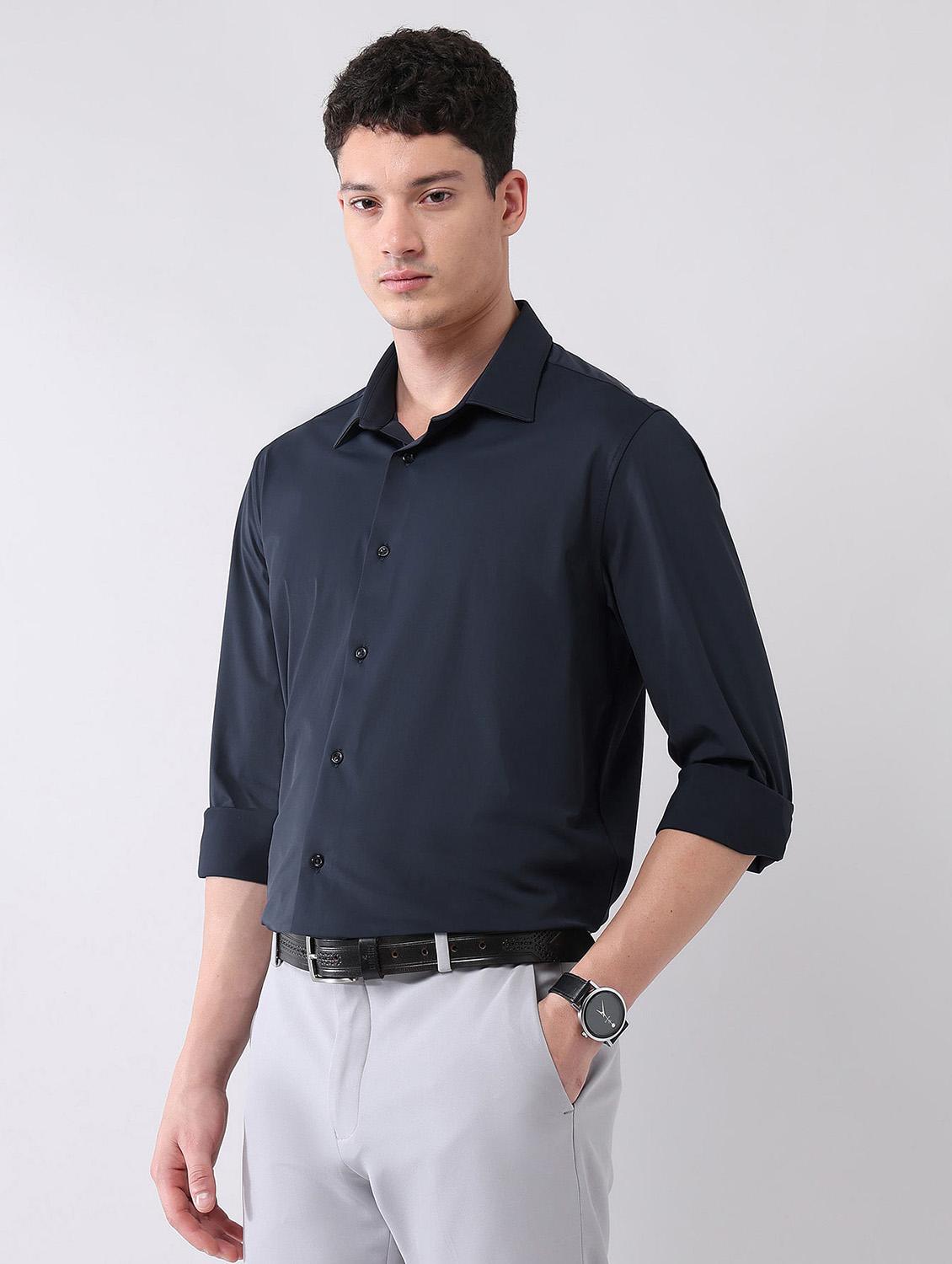 men solid long sleeve regular fit formal shirt - 21998444 -  Standard Image - 1