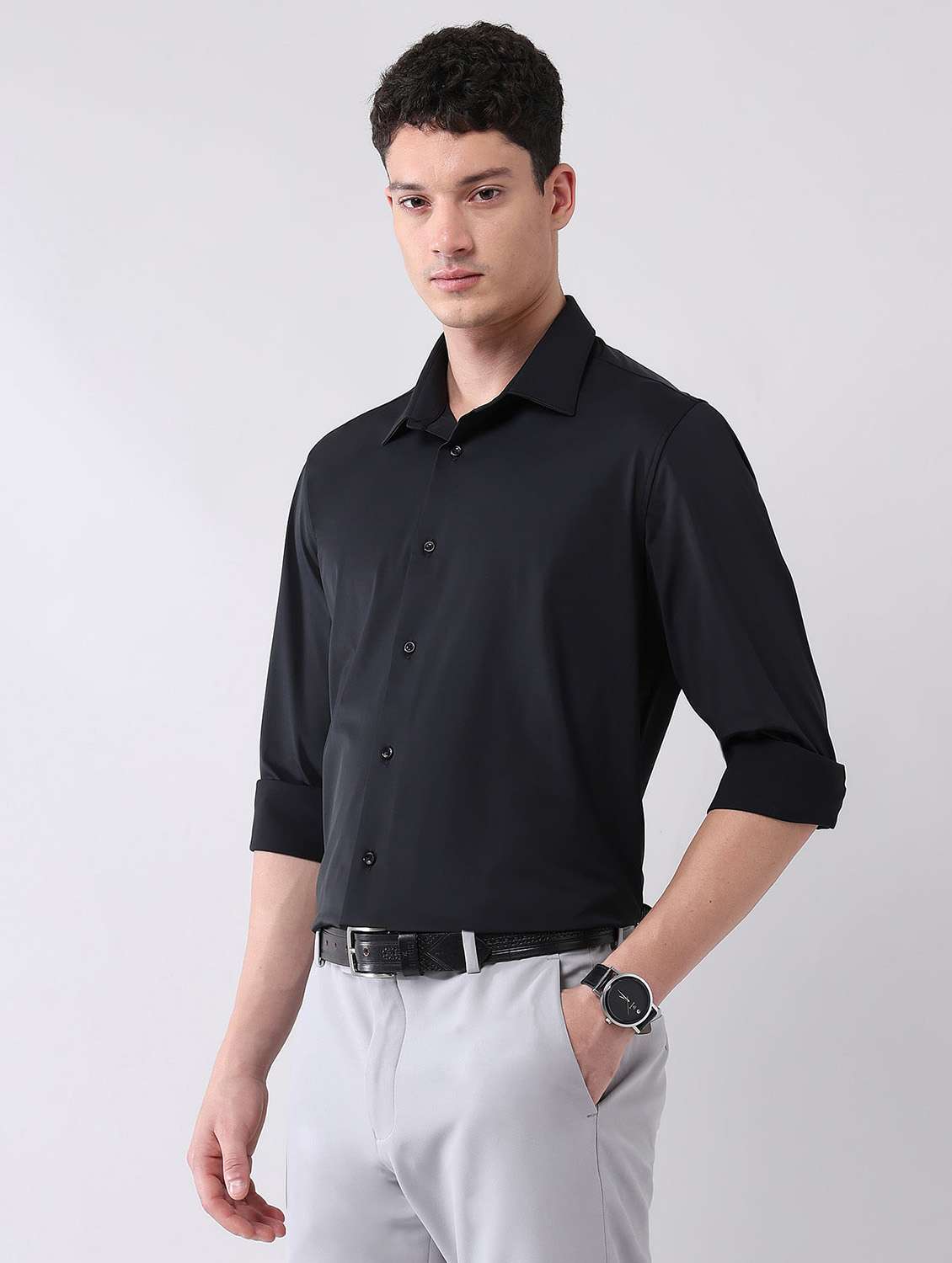 men solid long sleeve regular fit formal shirt - 21998445 -  Standard Image - 1