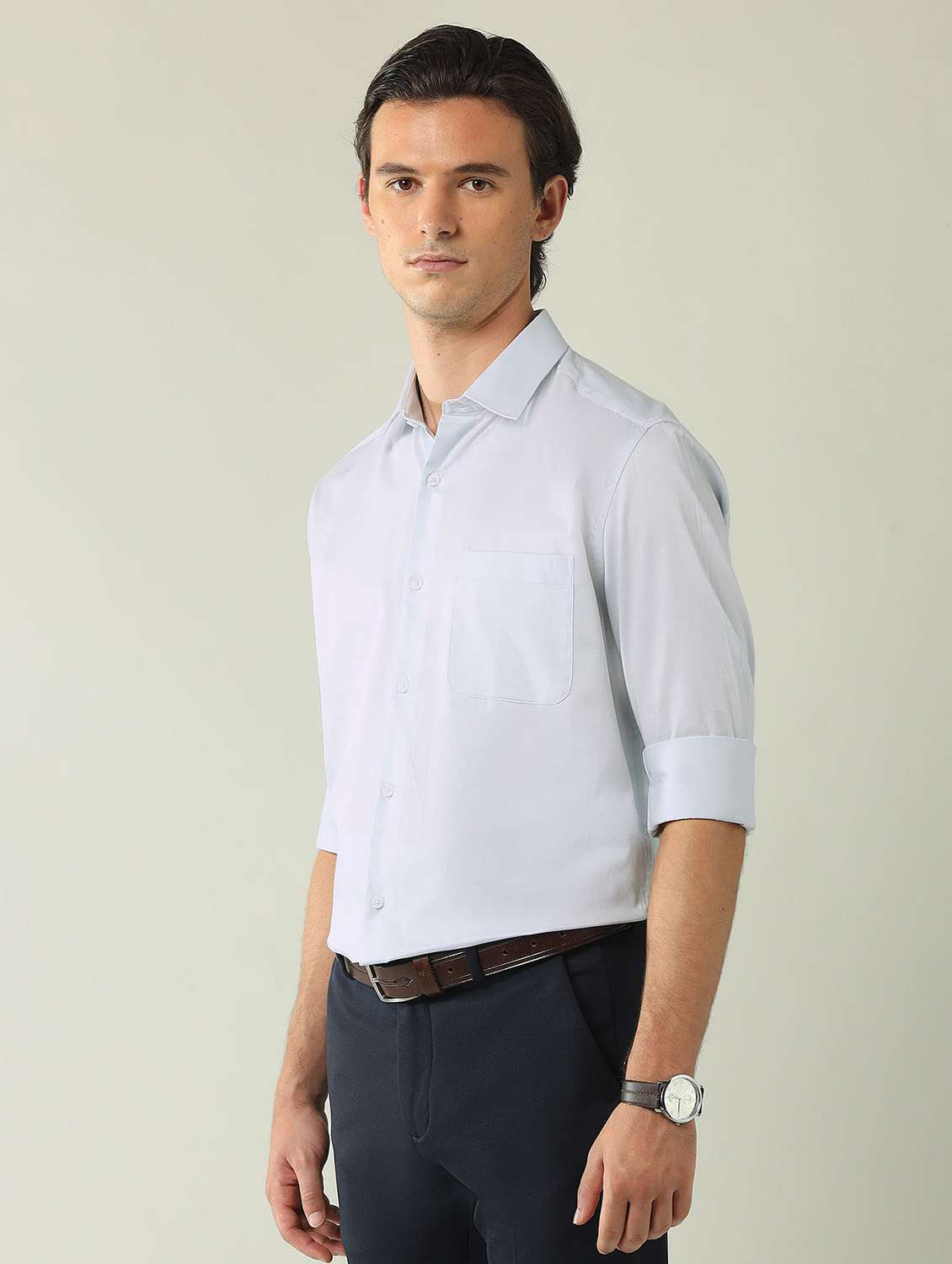 men solid long sleeve regular fit formal shirt - 21998446 -  Standard Image - 1