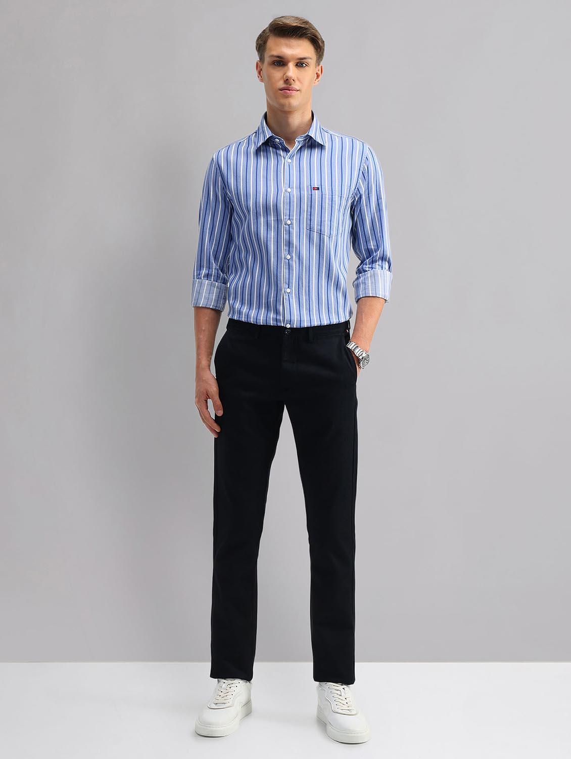 men striped long sleeve regular fit casual shirt - 21998452 - Standard Image - 4