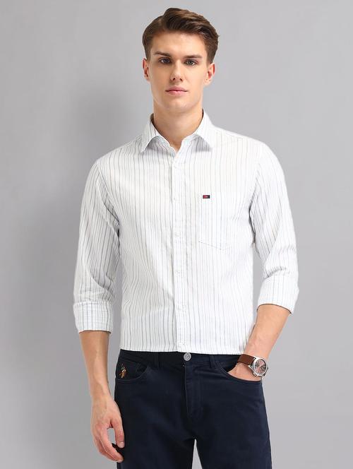 men striped long sleeve regular fit casual shirt - 21998454 -  Standard Image - 0