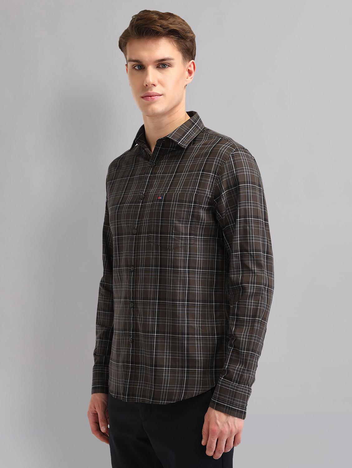 men checkered long sleeve regular fit casual shirt - 21998456 - Standard Image - 1
