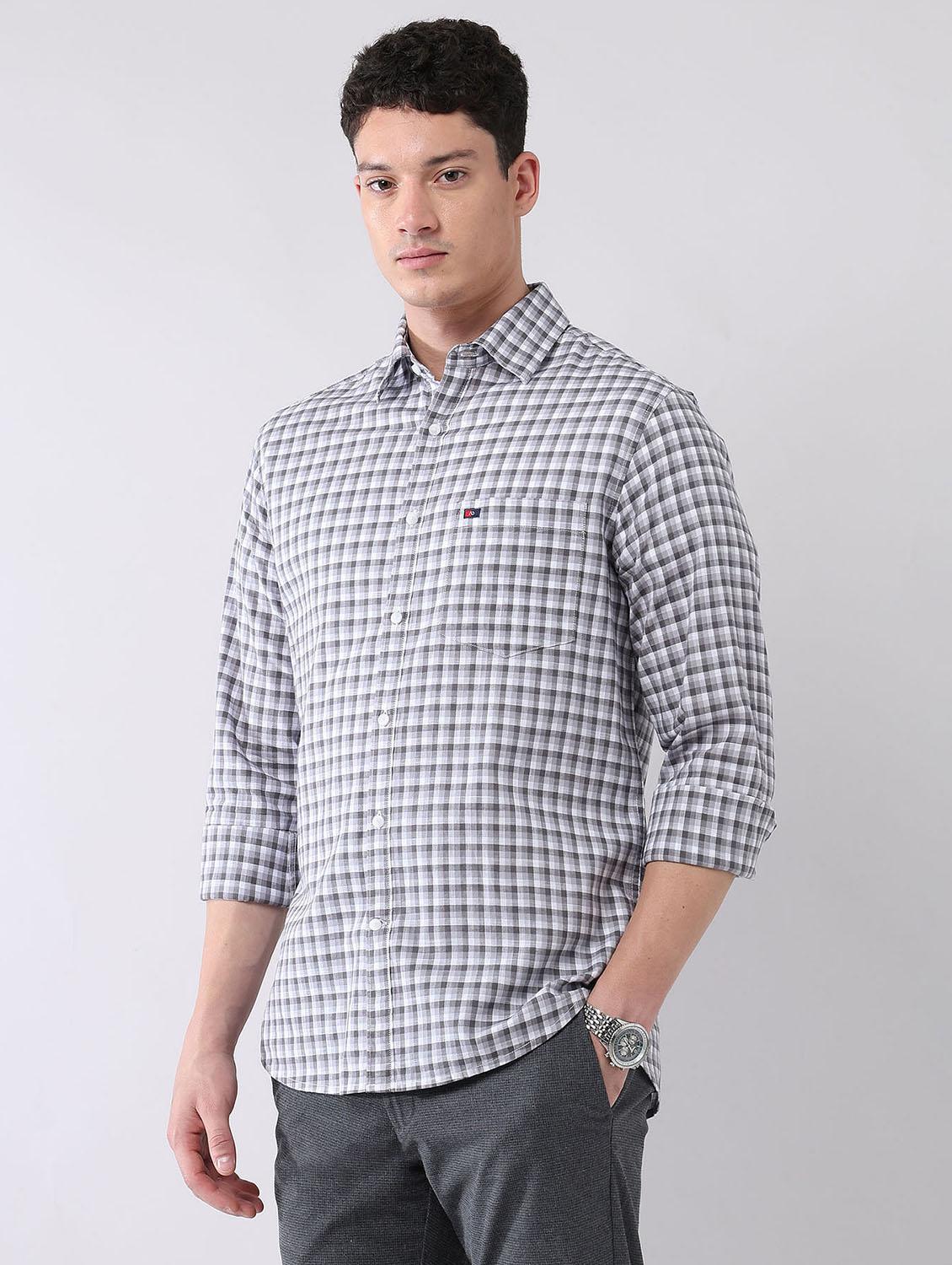 men checkered long sleeve regular fit casual shirt - 21998474 - Standard Image - 1