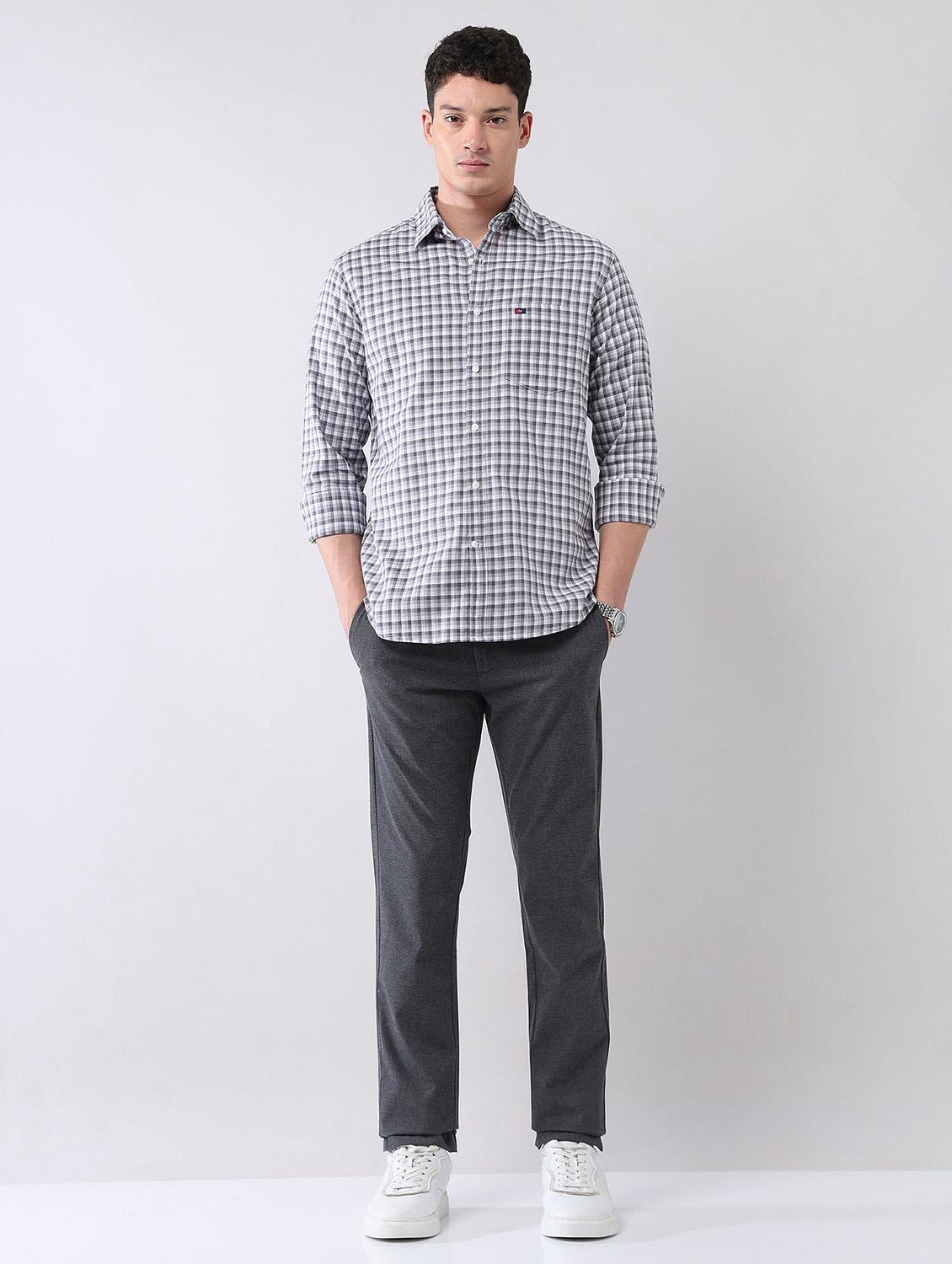 men checkered long sleeve regular fit casual shirt - 21998474 - Standard Image - 4