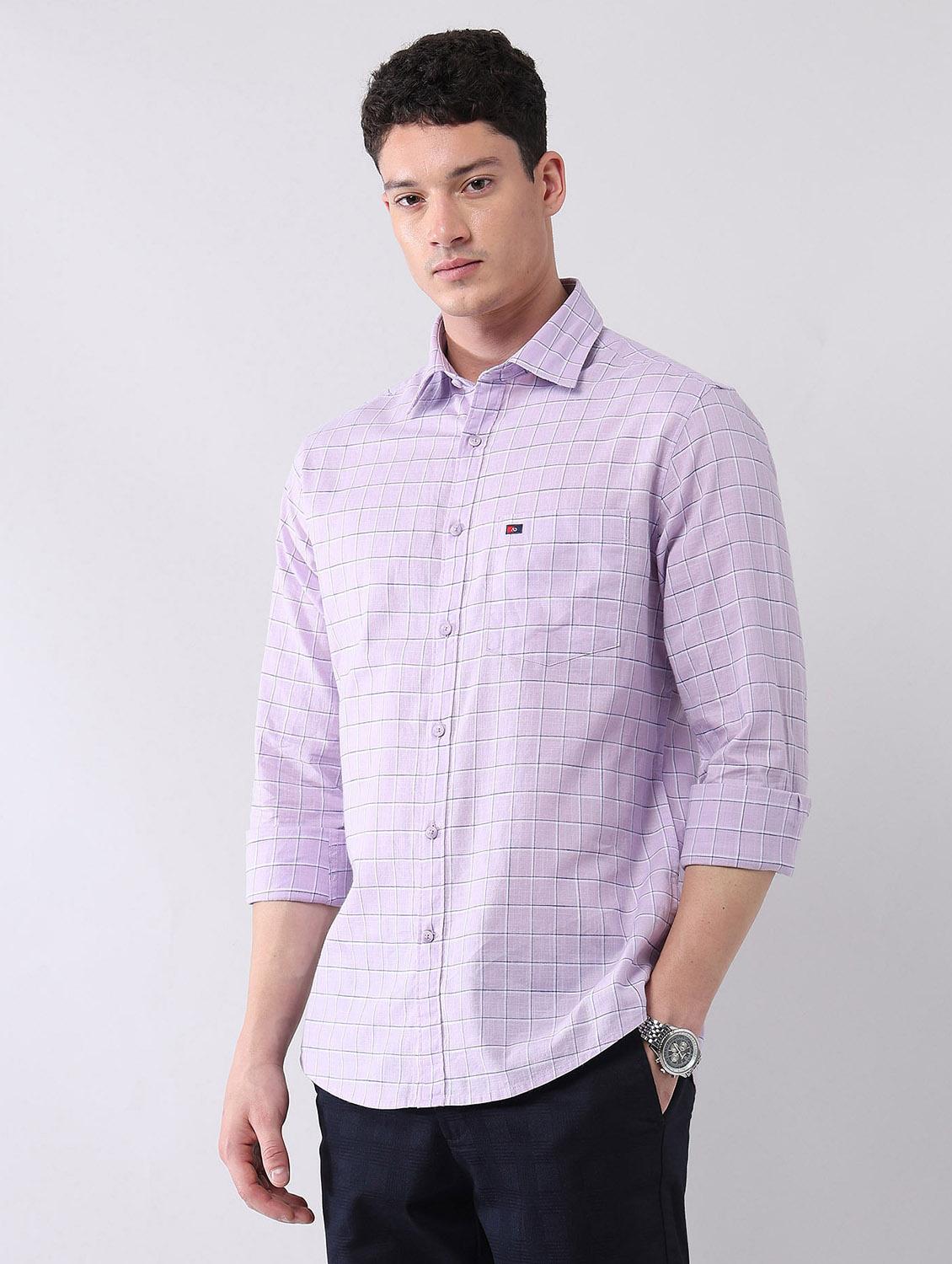 men checkered long sleeve regular fit casual shirt - 21998475 -  Standard Image - 1