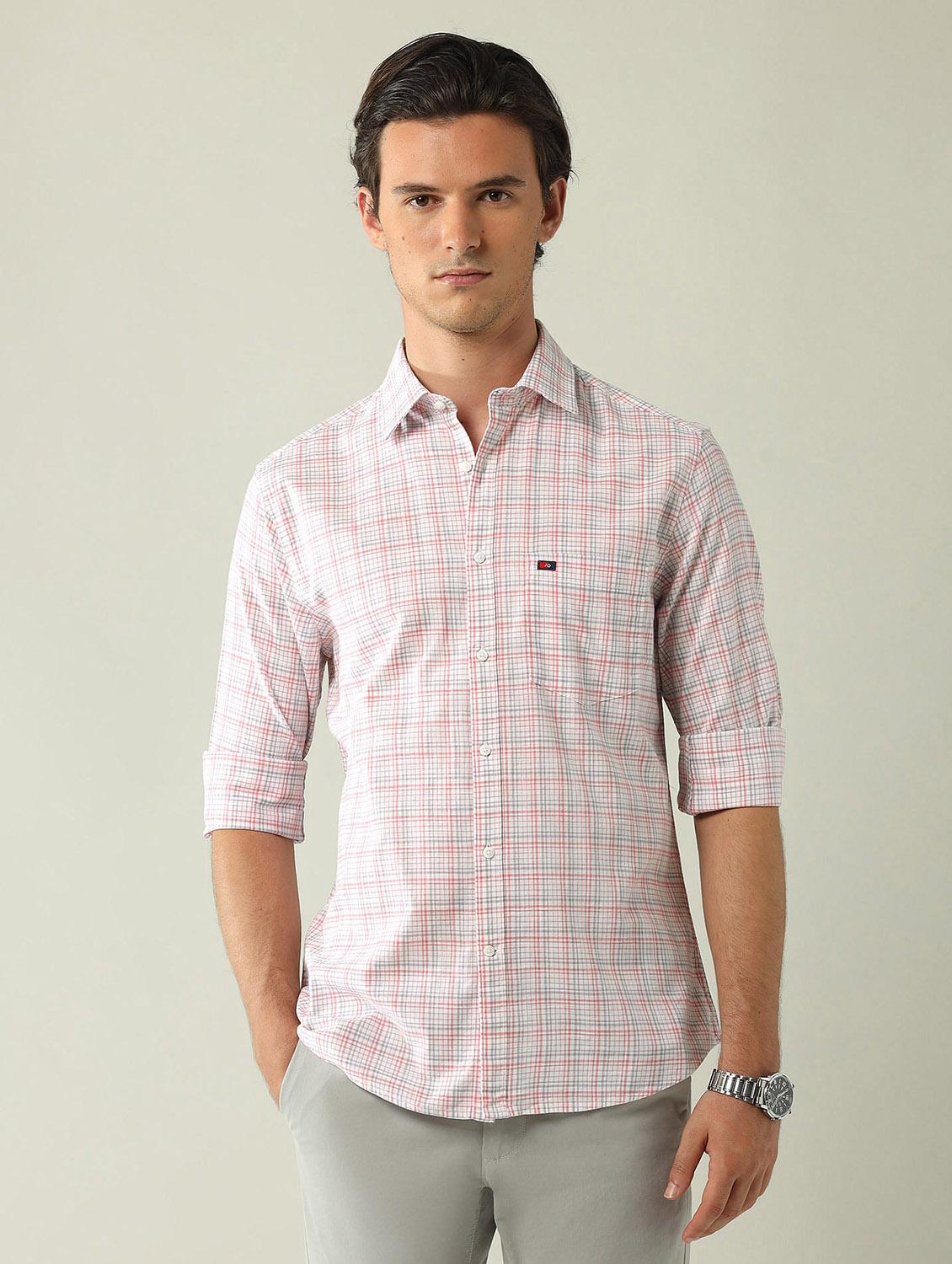 men checkered long sleeve regular fit casual shirt - 21998477 -  Standard Image - 1