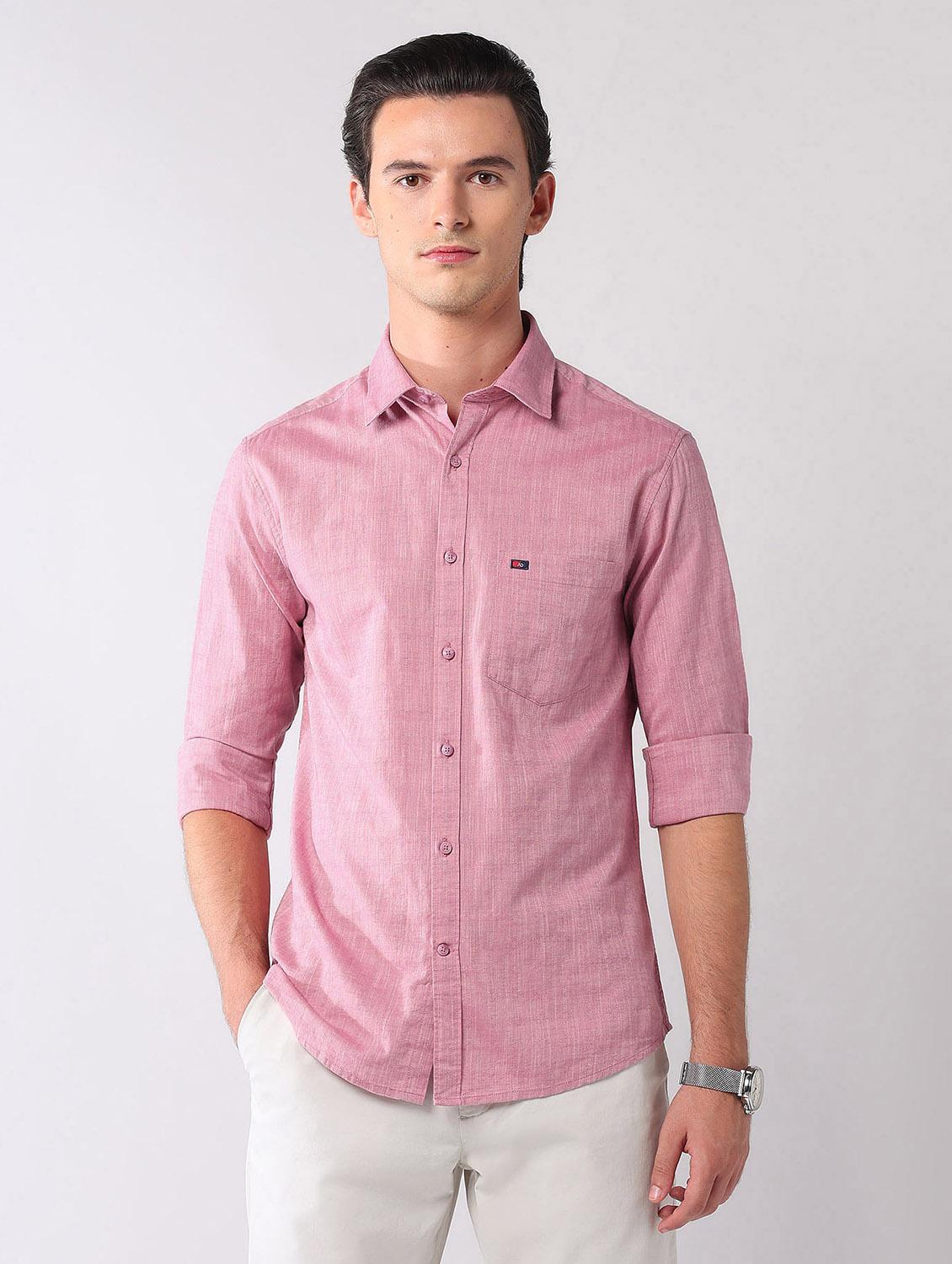 men solid long sleeve regular fit casual shirt - 21998479 -  Zoom Image - 0