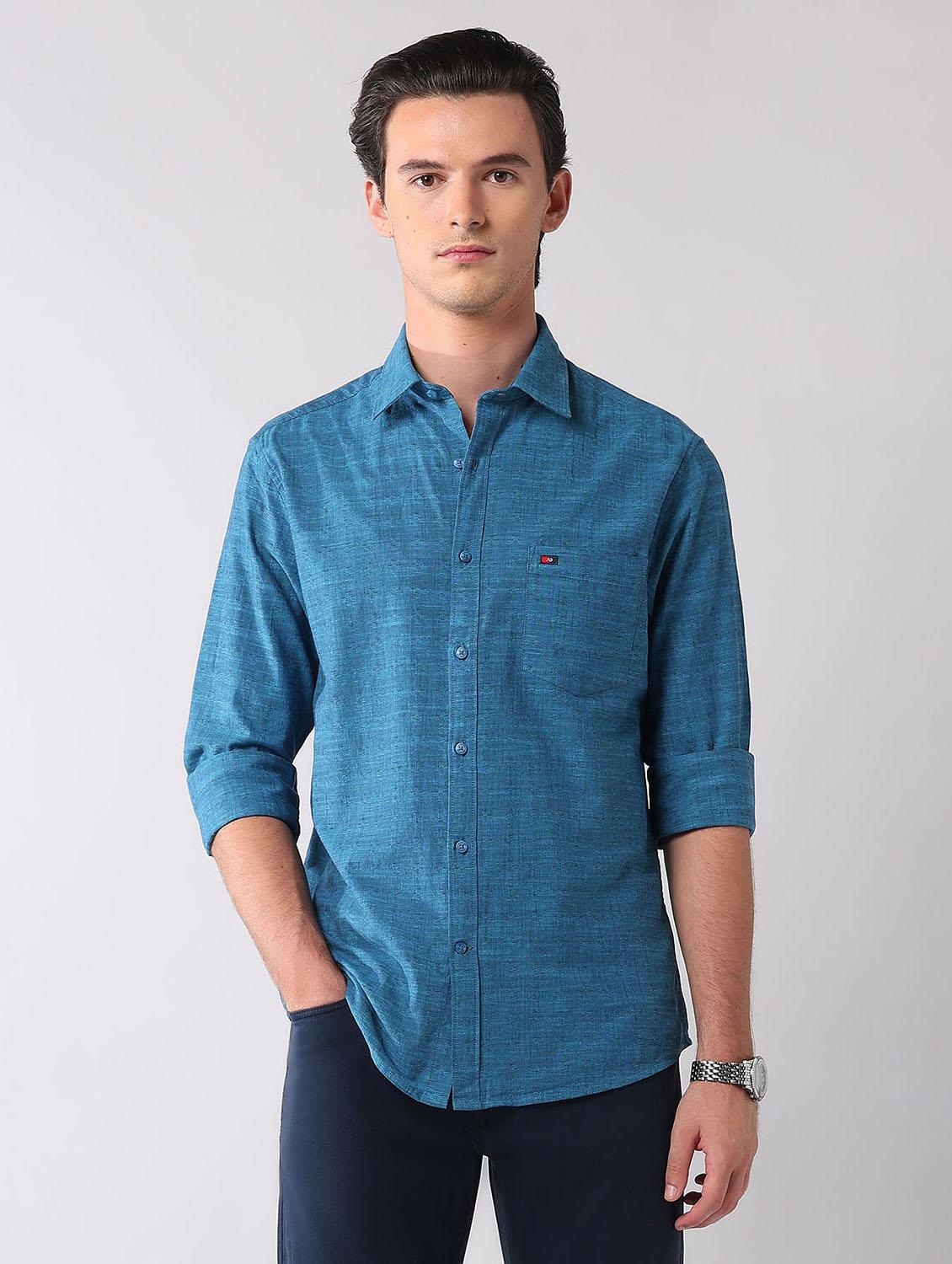 men solid long sleeve regular fit casual shirt - 21998480 -  Standard Image - 1