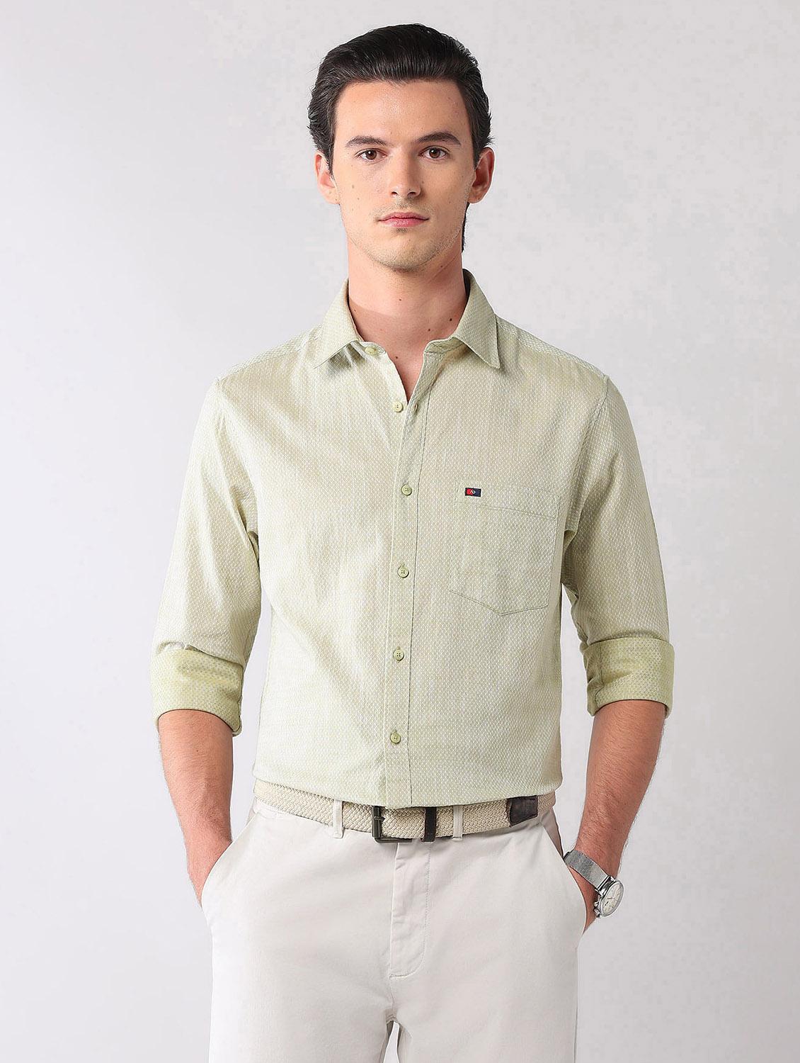 men self design long sleeve regular fit casual shirt - 21998482 - Standard Image - 1