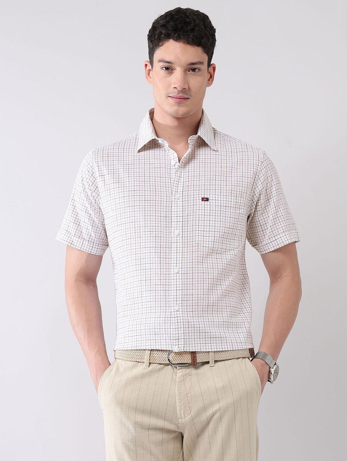 men checkered short sleeve regular fit casual shirt - 21998483 -  Standard Image - 1