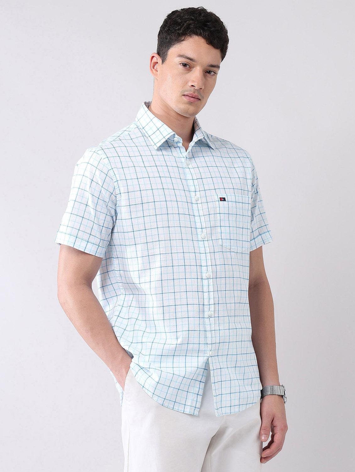 men checkered short sleeve regular fit casual shirt - 21998484 -  Standard Image - 1