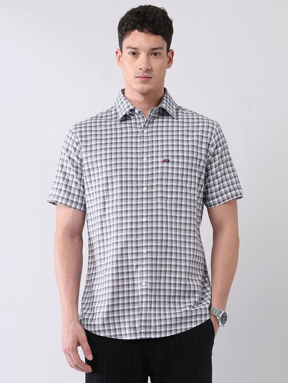 men checkered short sleeve regular fit casual shirt - 21998485 -  Standard Image - 1