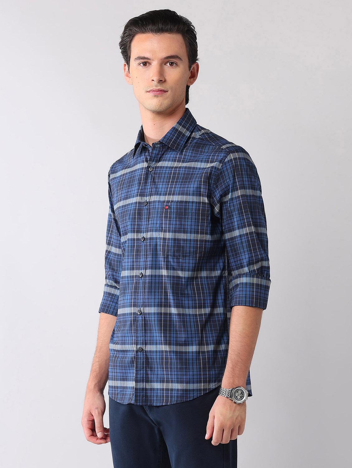 men checkered long sleeve regular fit casual shirt - 21998495 -  Standard Image - 1