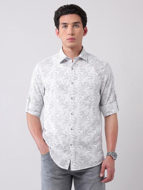 men printed long sleeve regular fit casual shirt - 21998496 -  Standard Image - 0