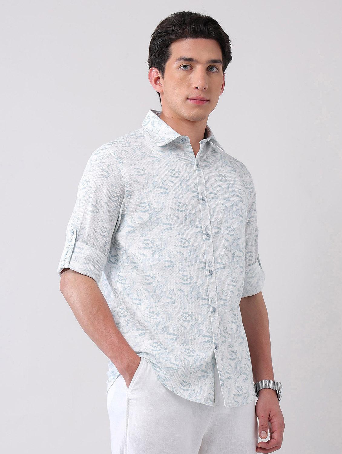 men printed long sleeve regular fit casual shirt - 21998497 -  Standard Image - 1