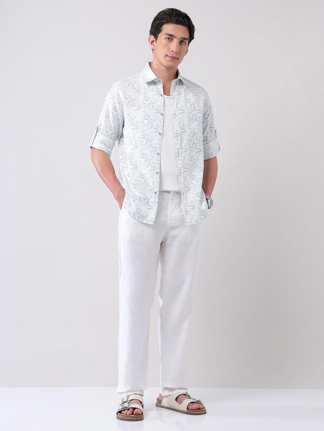 men printed long sleeve regular fit casual shirt - 21998497 - Standard Image - 4