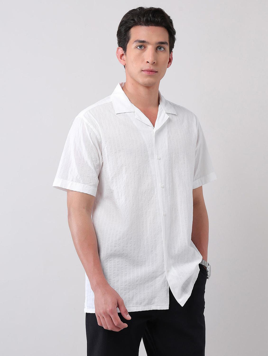 men self design short sleeve regular fit casual shirt - 21998503 -  Standard Image - 1