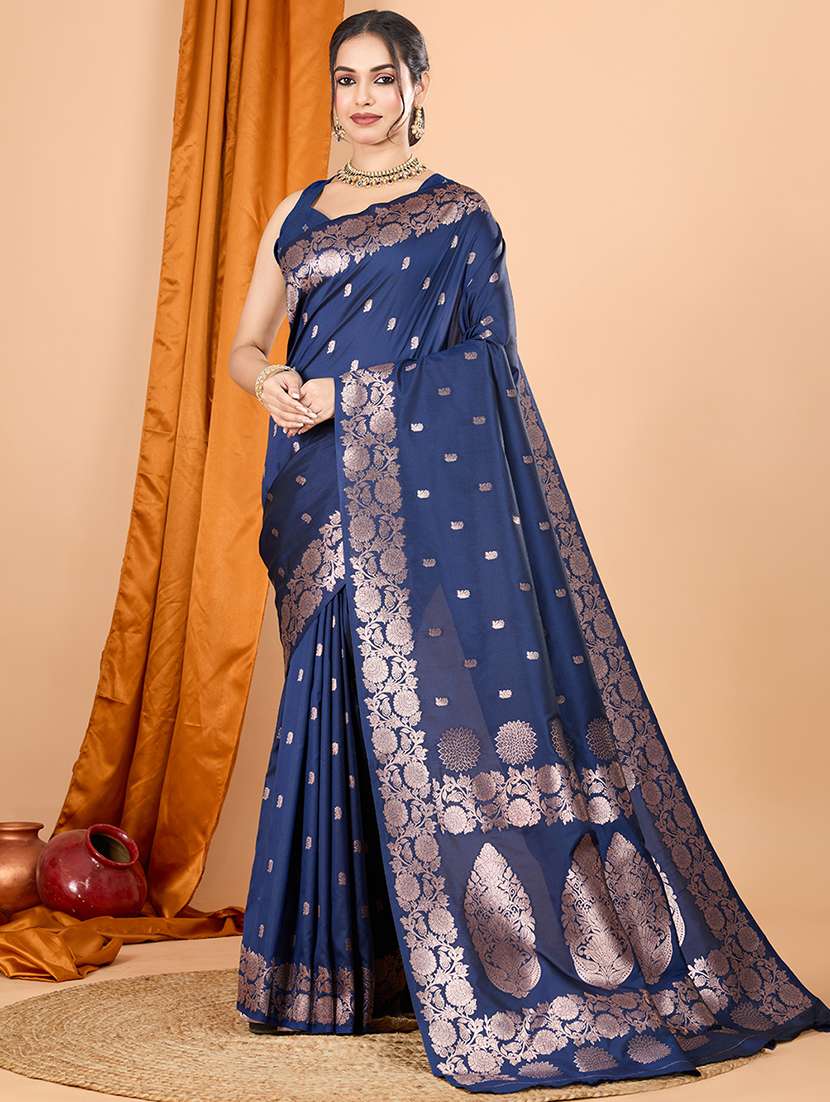 women self design banarasi saree with blouse