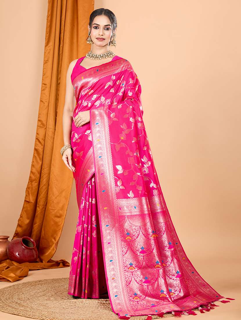 women self design banarasi saree with blouse