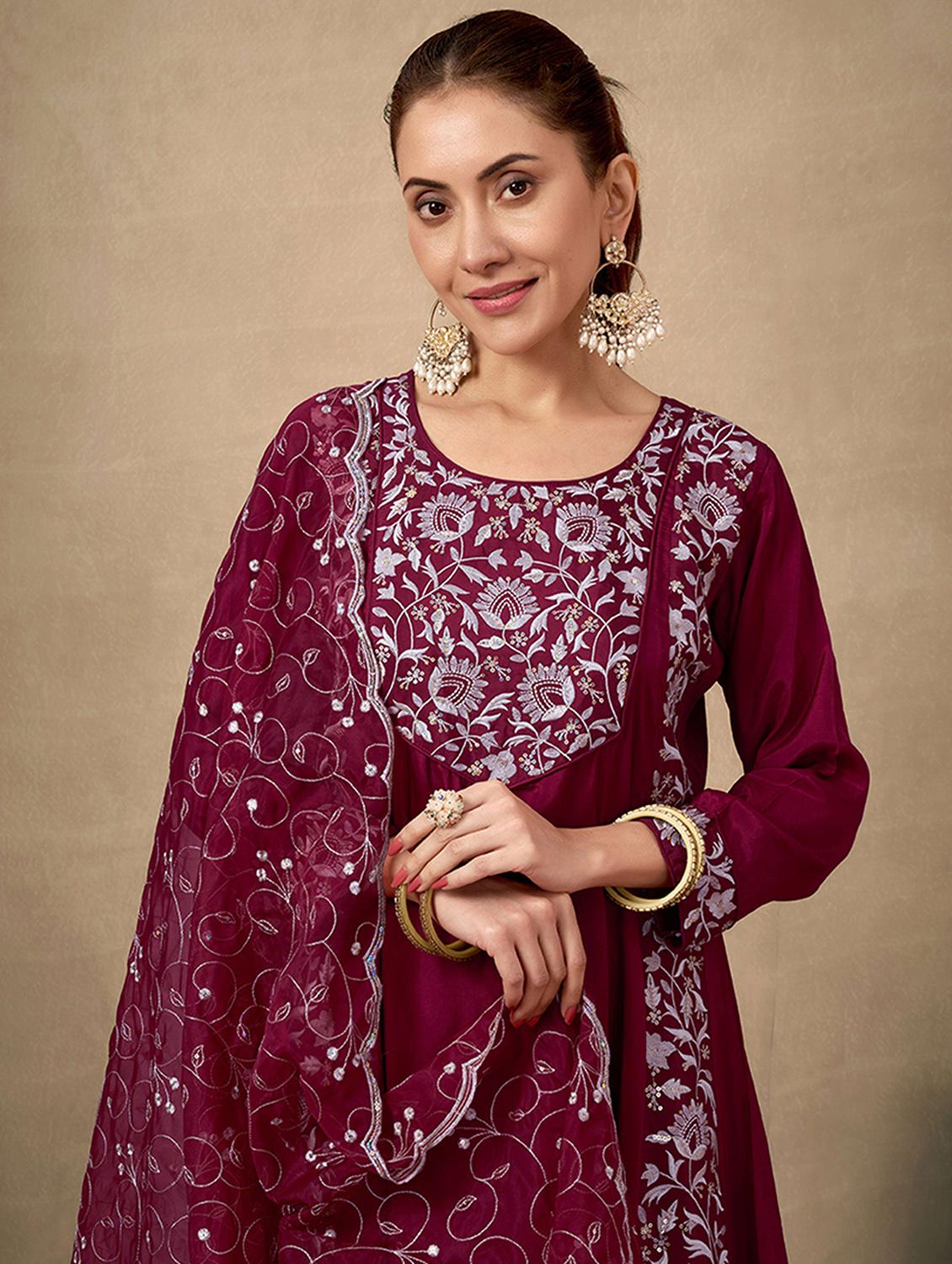 women floral three quarter sleeve kurta pant with dupatta set - 21998541 - Standard Image - 4