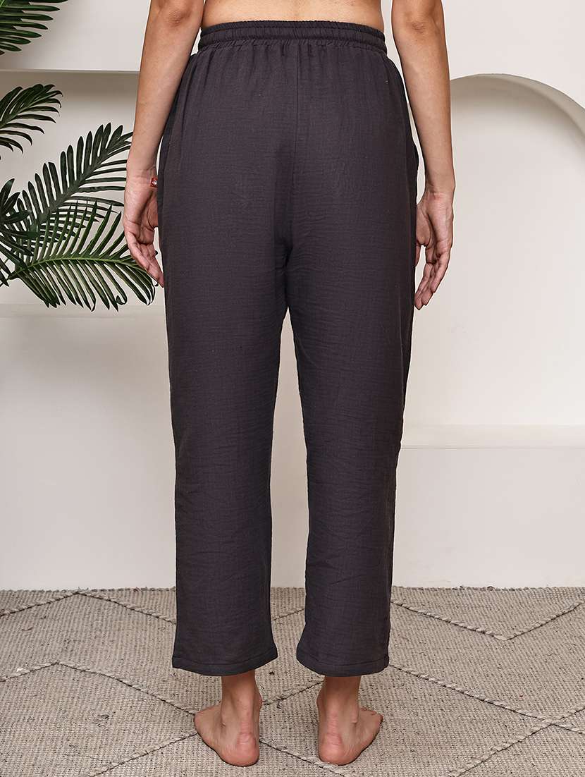 women solid mid rise loungewear pajama - 21998608 -  Standard Image - 4