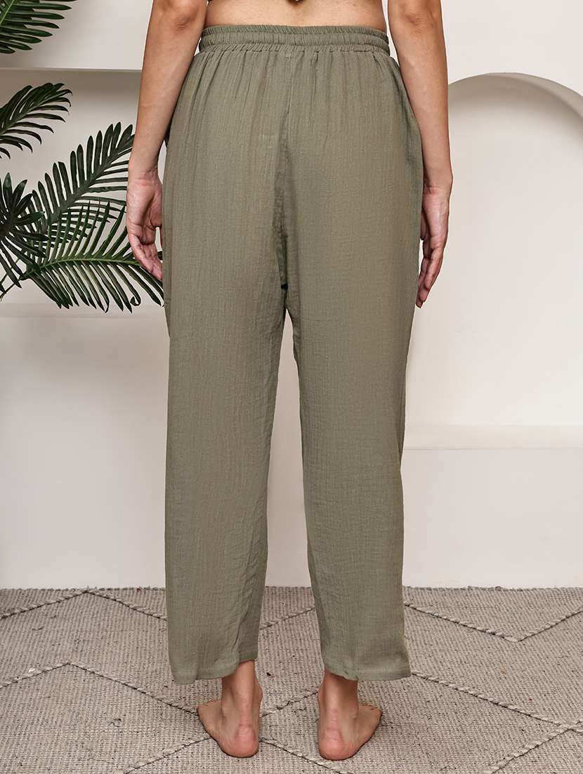 women solid mid rise loungewear pajama - 21998610 -  Standard Image - 4