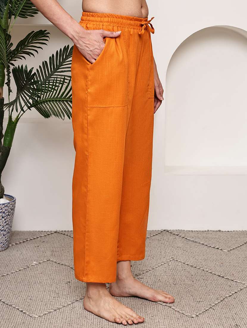 women solid mid rise loungewear pajama - 21998612 -  Standard Image - 4