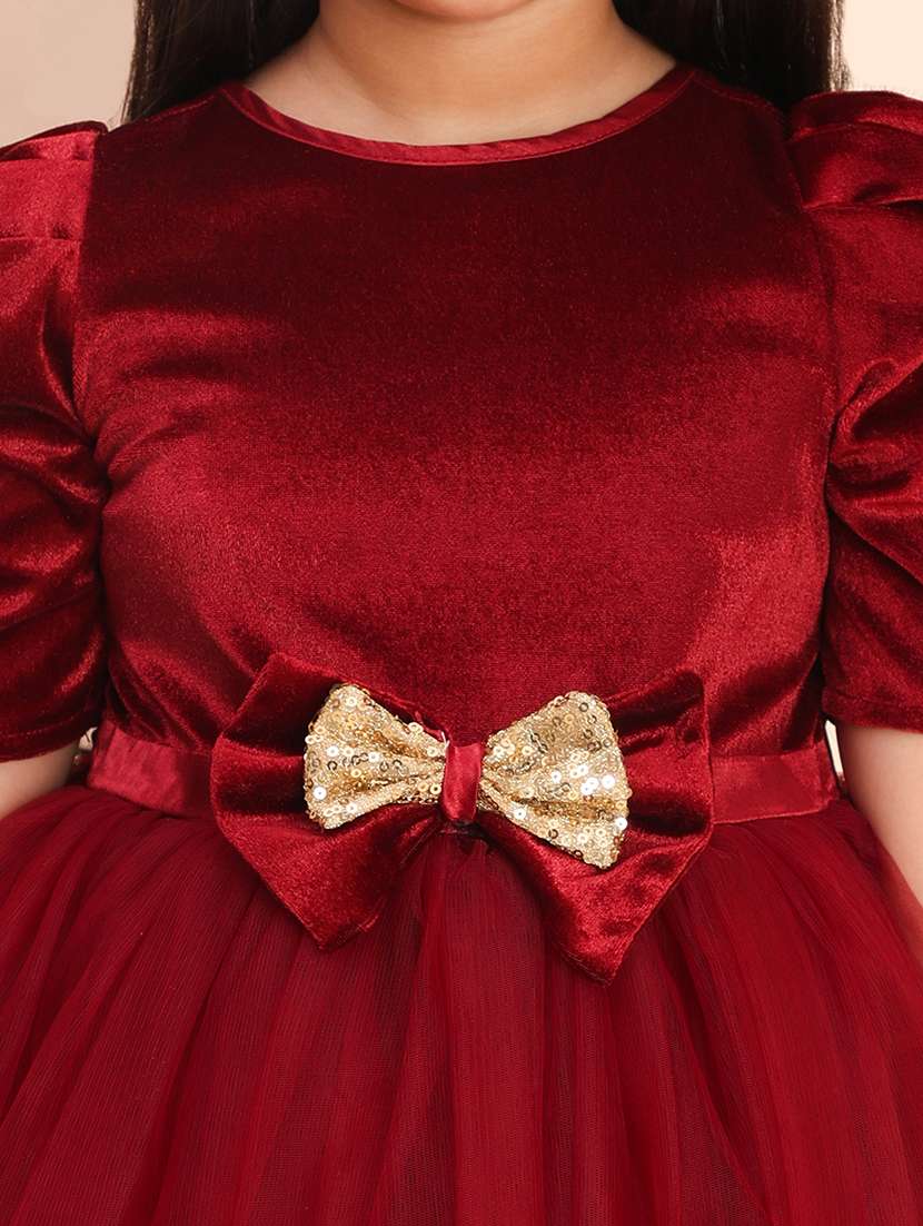 girls solid puff sleeve high low dress - 21998620 -  Standard Image - 4