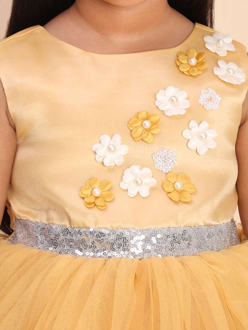 girls self designed round neck sleeveless frock - 21998661 -  Standard Image - 4