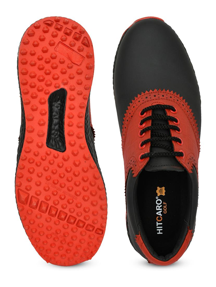 hitcaro men's premium leather lace - up professional golf shoes - 21998675 - Standard Image - 4