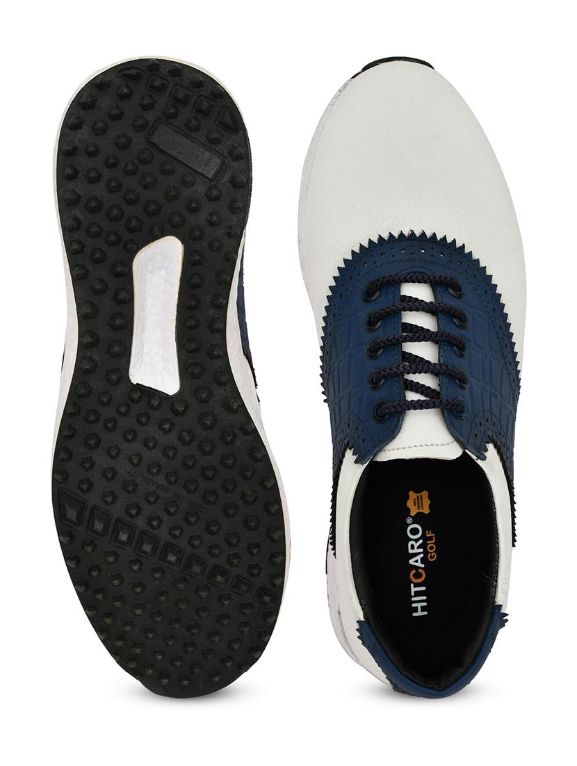 hitcaro men's premium leather lace - up professional golf shoes - 21998678 - Standard Image - 4