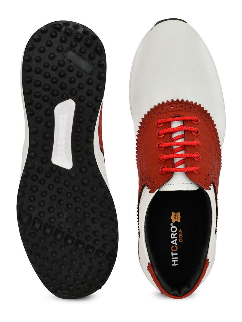hitcaro men's premium leather lace - up professional golf shoes - 21998680 - Standard Image - 4