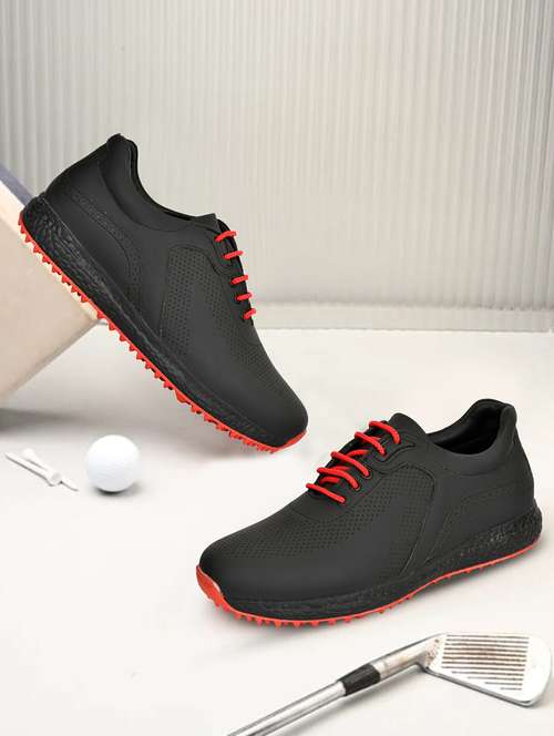 hitcaro men's premium leather lace - up professional golf shoes - 21998681 -  Standard Image - 0