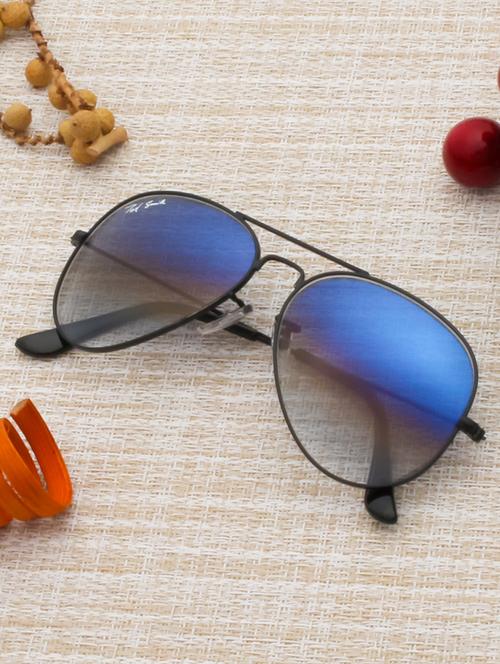 ted smith unisex aviator sunglasses with uv protected blue graded lens color - 21998684 -  Standard Image - 0