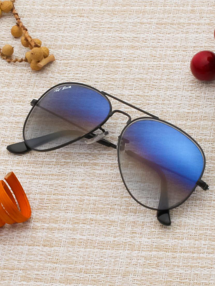 ted smith unisex aviator sunglasses with uv protected blue graded lens color - 21998684 -  Zoom Image - 0