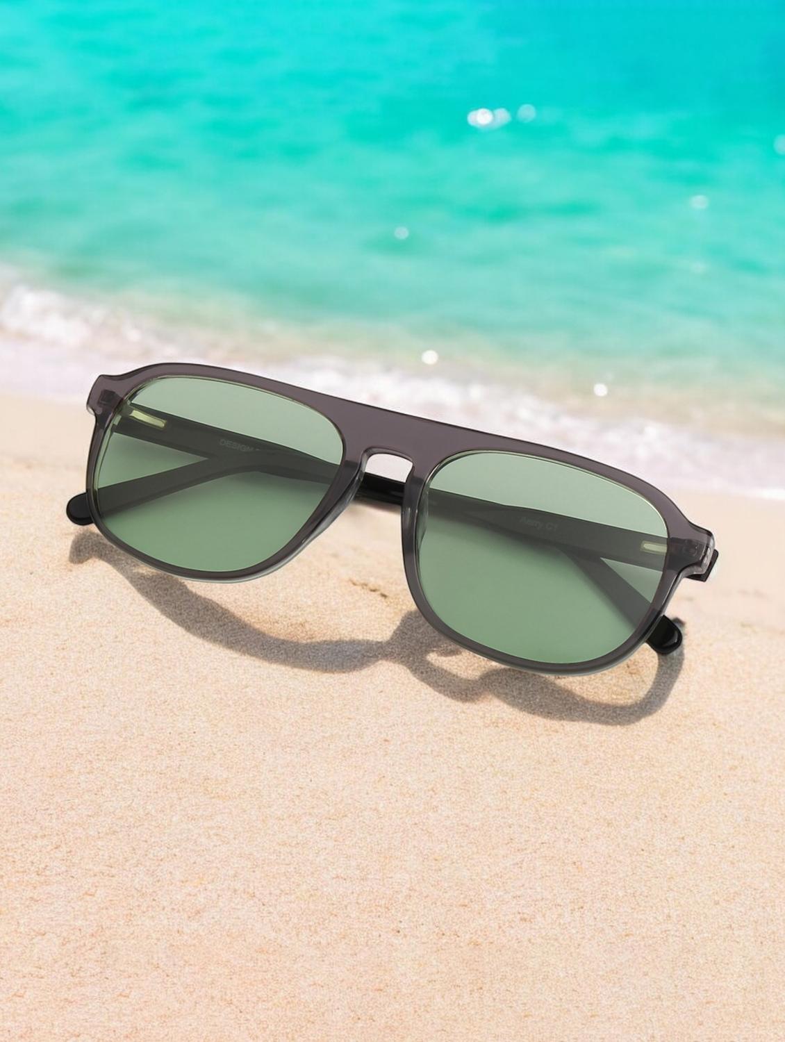 ted smith unisex aviator acetate sunglasses with polarised and uv protected lens - 21998689 -  Zoom Image - 0