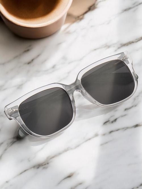 ted smith unisex rectangle  acetate sunglasses with polarised and uv protected lens - 21998690 -  Standard Image - 0