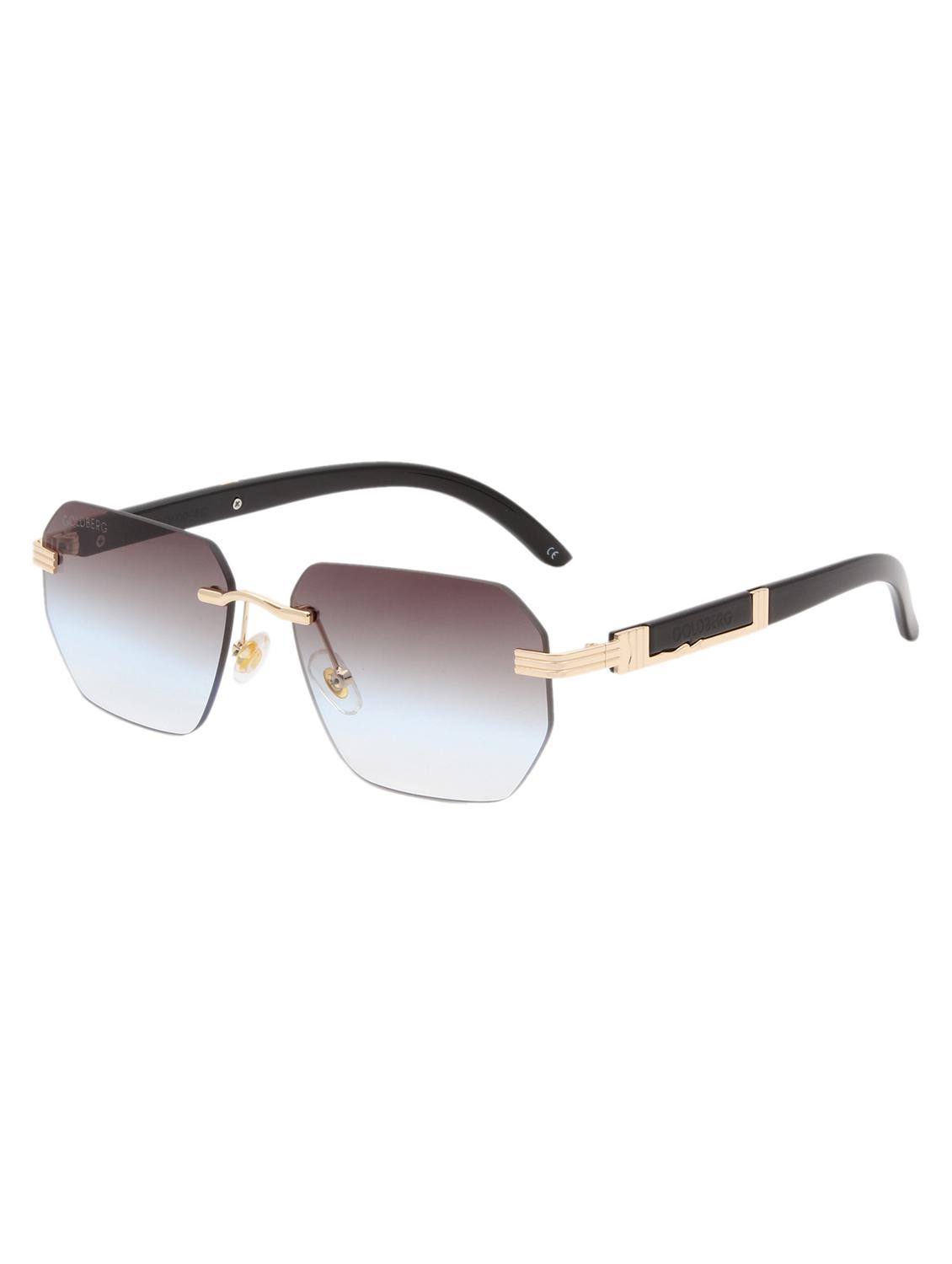 gold berg grey lens & black square sunglasses with uv protected lens - 21998713 -  Standard Image - 1